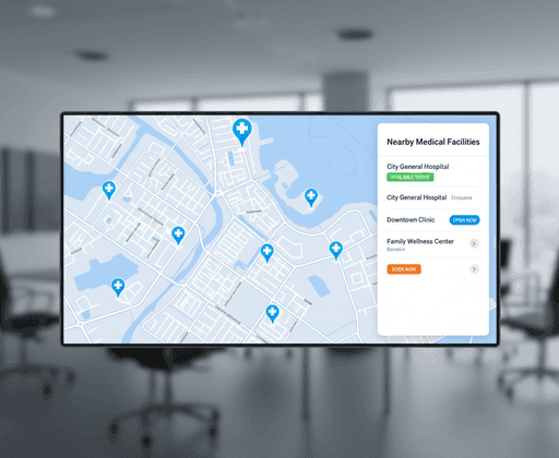 Map of nearby dental practices