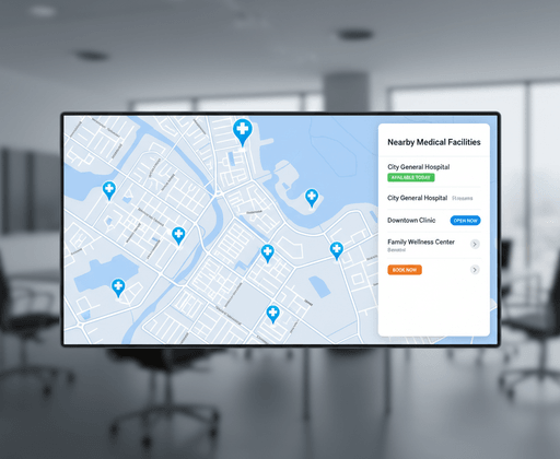 Map of nearby dental practices